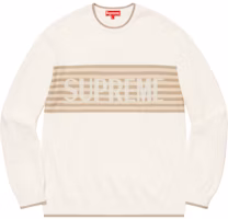 Supreme Chest Stripe Sweater Ivory Supreme Chest Stripe Sweater Ivory