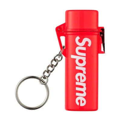 Supreme Waterproof Lighter Case Keychain Red