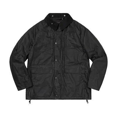 Supreme Barbour Lightweight Waxed Cotton Field Jacket Black