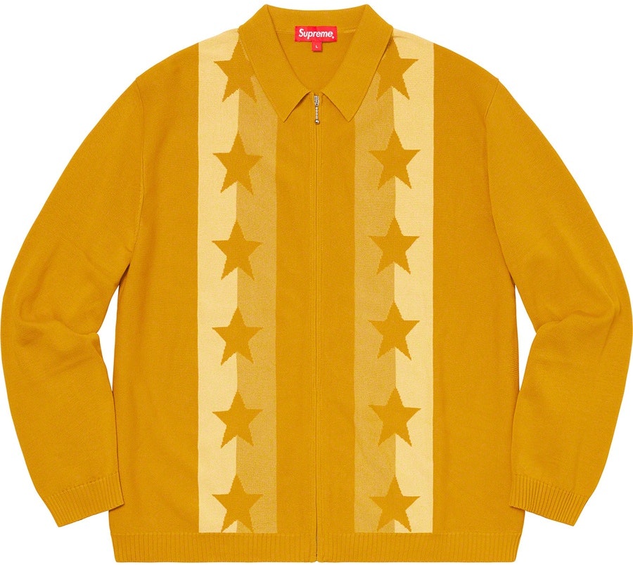 supreme-stars-zip-up-sweater-polo-gold