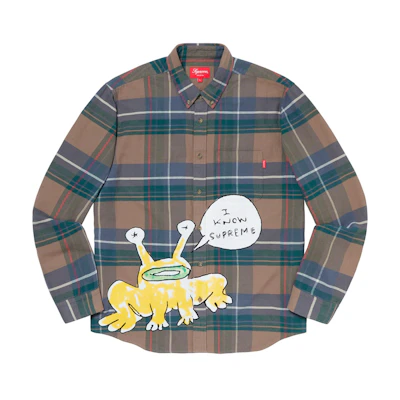Supreme Daniel Johnston Plaid Shirt Tan