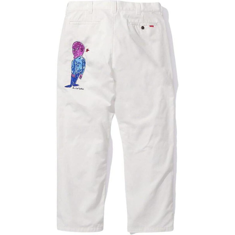 Supreme Daniel Johnston Embroidered Work Pant White - Novelship