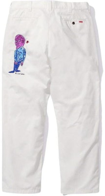 Supreme Daniel Johnston Embroidered Work Pant White Order Supreme Daniel Johnston Embroidered Work Pant White