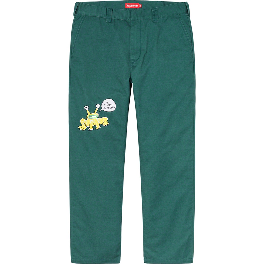 Supreme Daniel Johnston Embroidered Work Pant Work Green