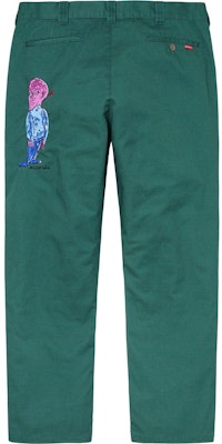 Supreme Daniel Johnston Embroidered Work Pant Work Green Order Supreme Daniel Johnston Embroidered Work Pant Work Green