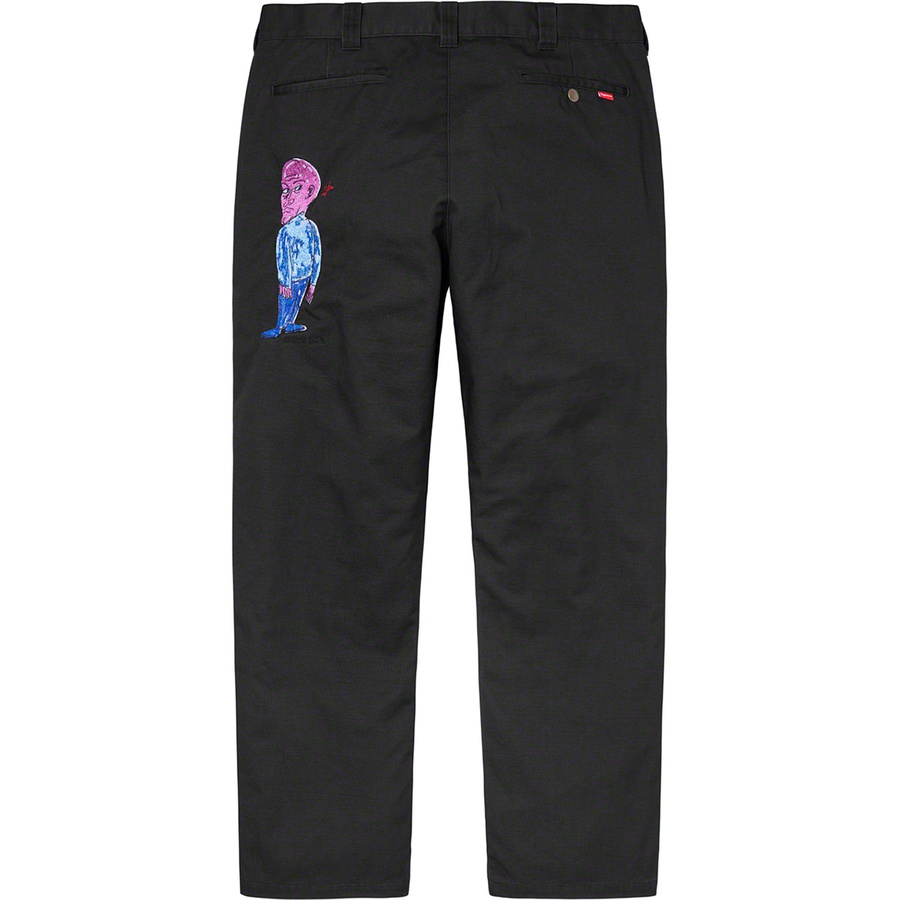 Supreme Daniel Johnston Embroidered Work Pant Black - Novelship