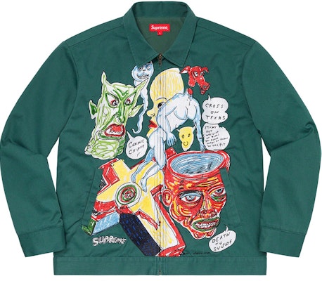 Supreme 丹尼尔约翰斯顿刺绣工装夹克 绿色 Buy Supreme 丹尼尔约翰斯顿刺绣工装夹克 绿色
