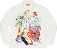 Supreme Daniel Johnston Embroidered Work Jacket White Supreme Daniel Johnston Embroidered Work Jacket White