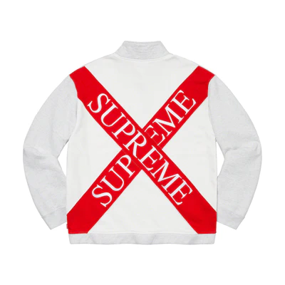 Supreme Cross Half Zip Sweatshirt Ash Grey