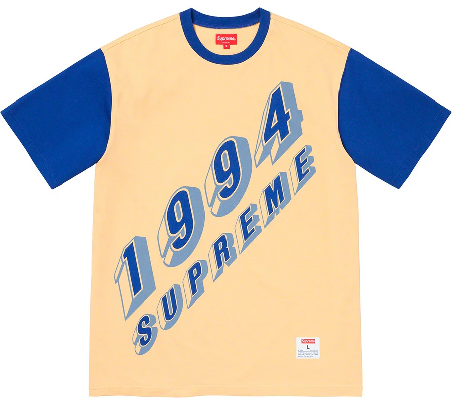 supreme-bevel-text-ringer-tee-light-yellow