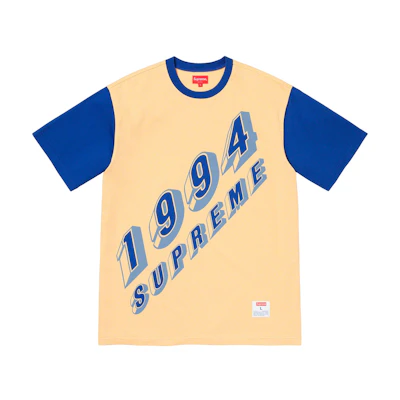 Supreme Bevel Text Ringer Tee Light Yellow