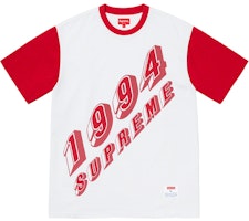 Supreme Bevel Text Ringer Tee White