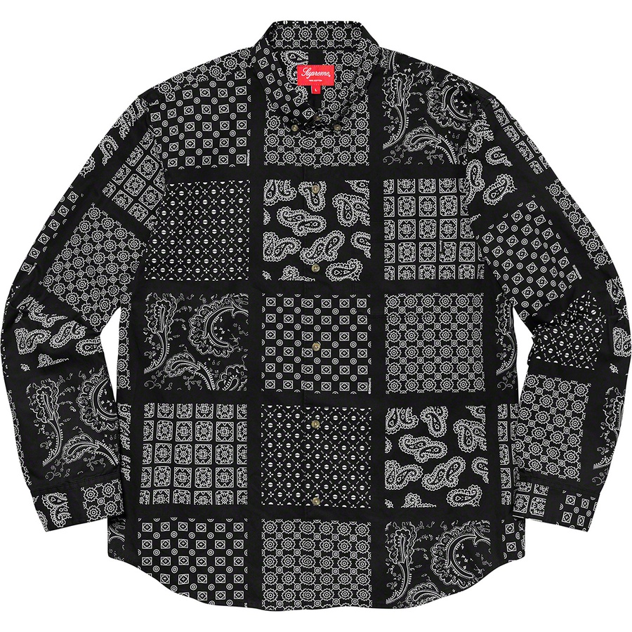 Supreme Paisley Grid Shirt Black - Novelship