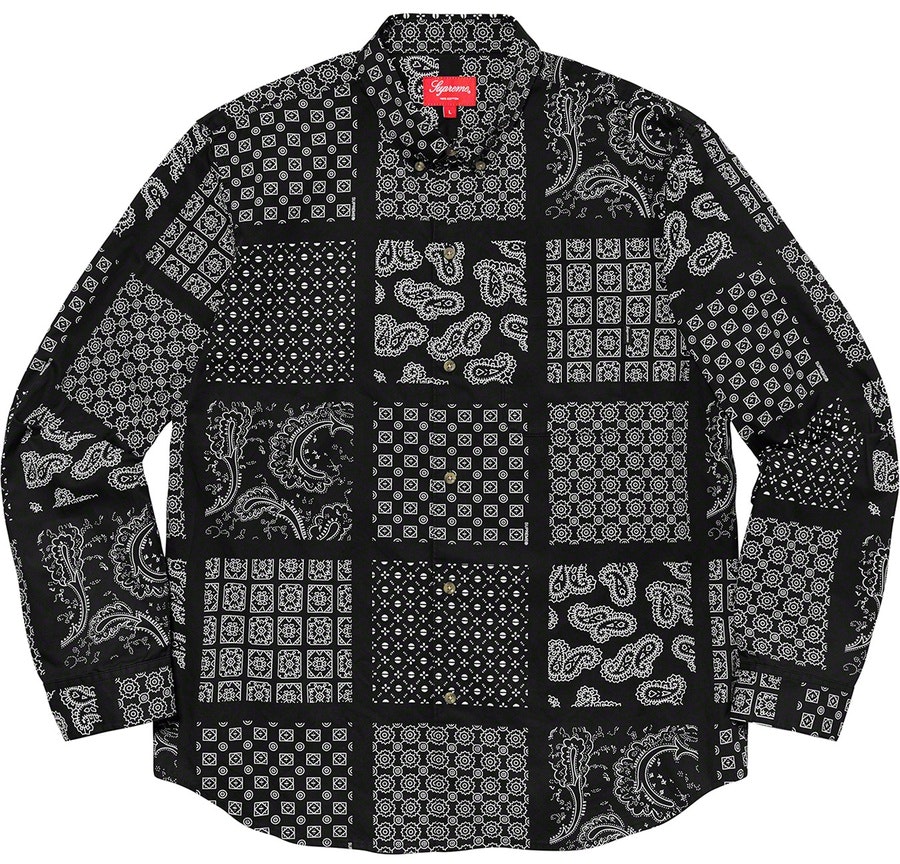 supreme-paisley-grid-shirt-black