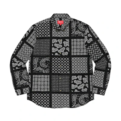 Supreme Paisley Grid Shirt Black