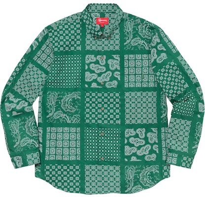 Supreme Paisley Grid Shirt Green Buy Supreme Paisley Grid Shirt Green
