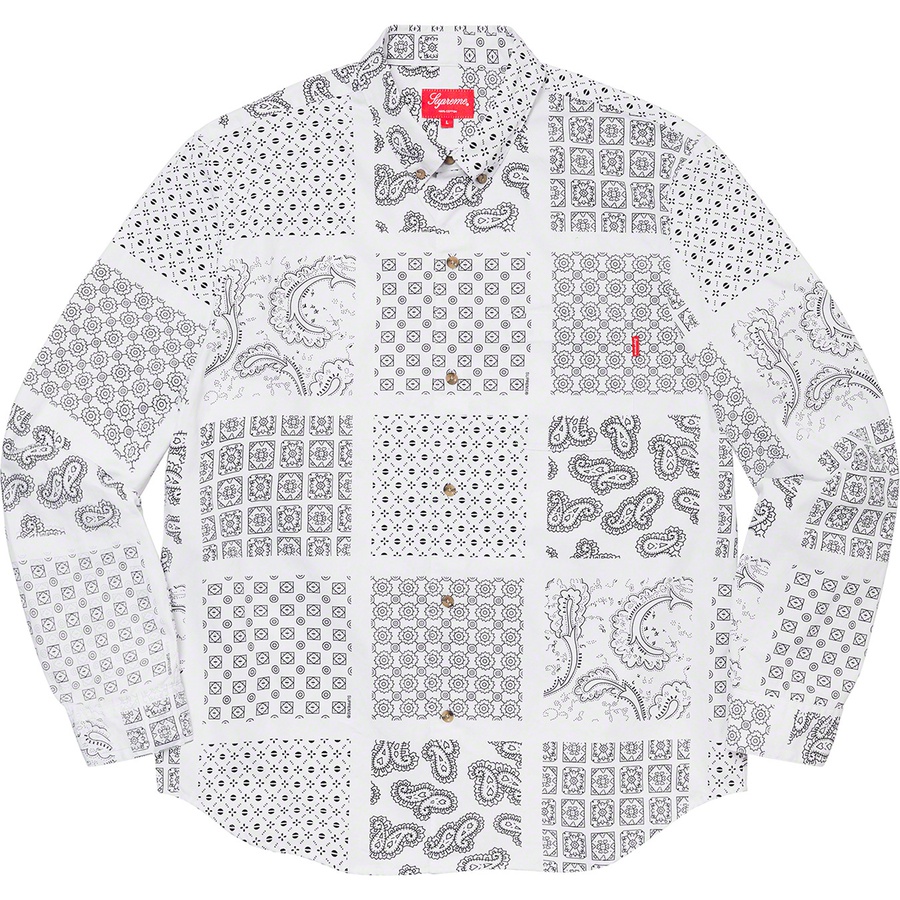 Supreme Paisley Grid Shirt White - Novelship