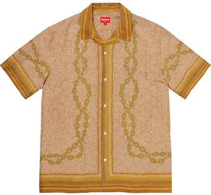 Supreme Mosaic Silk S/S Shirt Tan Buy Supreme Mosaic Silk S/S Shirt Tan