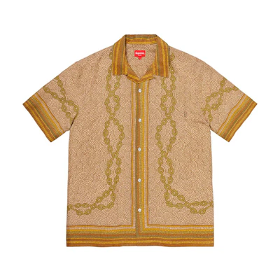Supreme Mosaic Silk SS Shirt Tan
