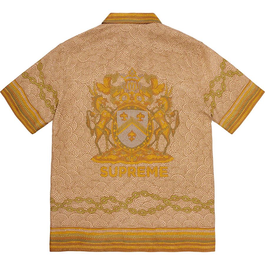 supreme Mosaic Silk S/S Shirt tan Mメンズ - シャツ