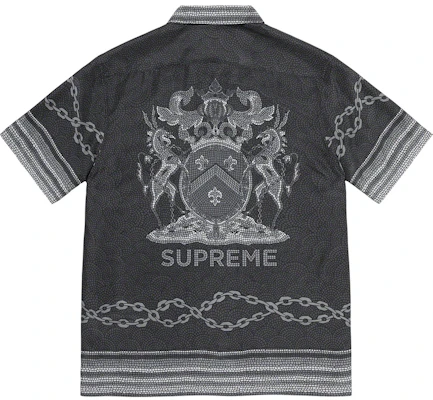 Supreme 马赛克真丝短袖衬衫 黑色 Order Supreme 马赛克真丝短袖衬衫 黑色