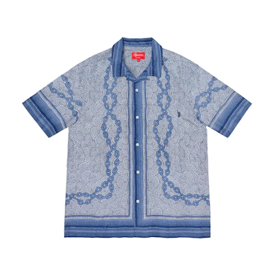 Supreme Mosaic Silk SS Shirt Navy