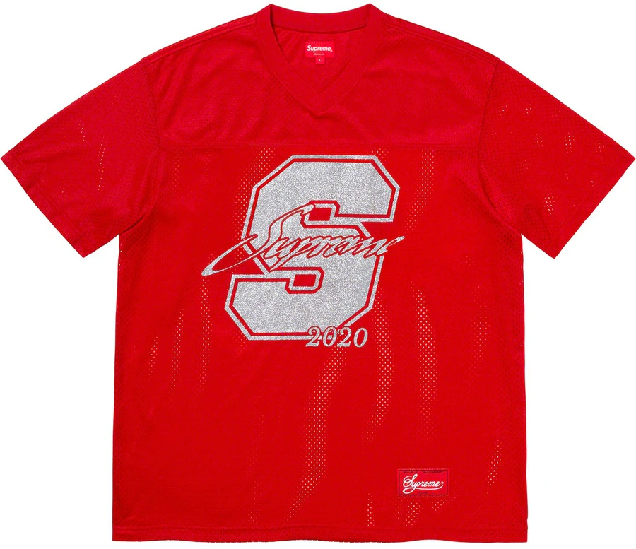 supreme-glitter-football-top-red