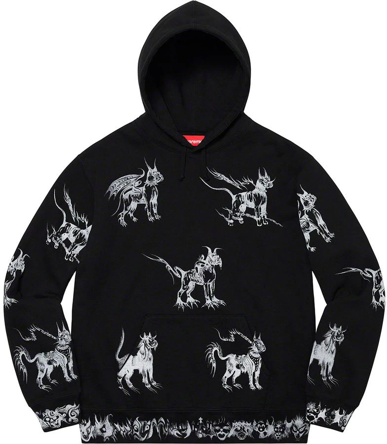 supreme-animals-hooded-sweatshirt-black