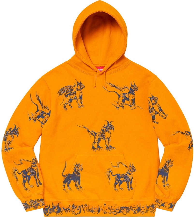 supreme-animals-hooded-sweatshirt-gold