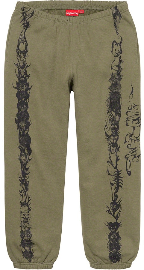 supreme-animals-sweatpant-light-olive
