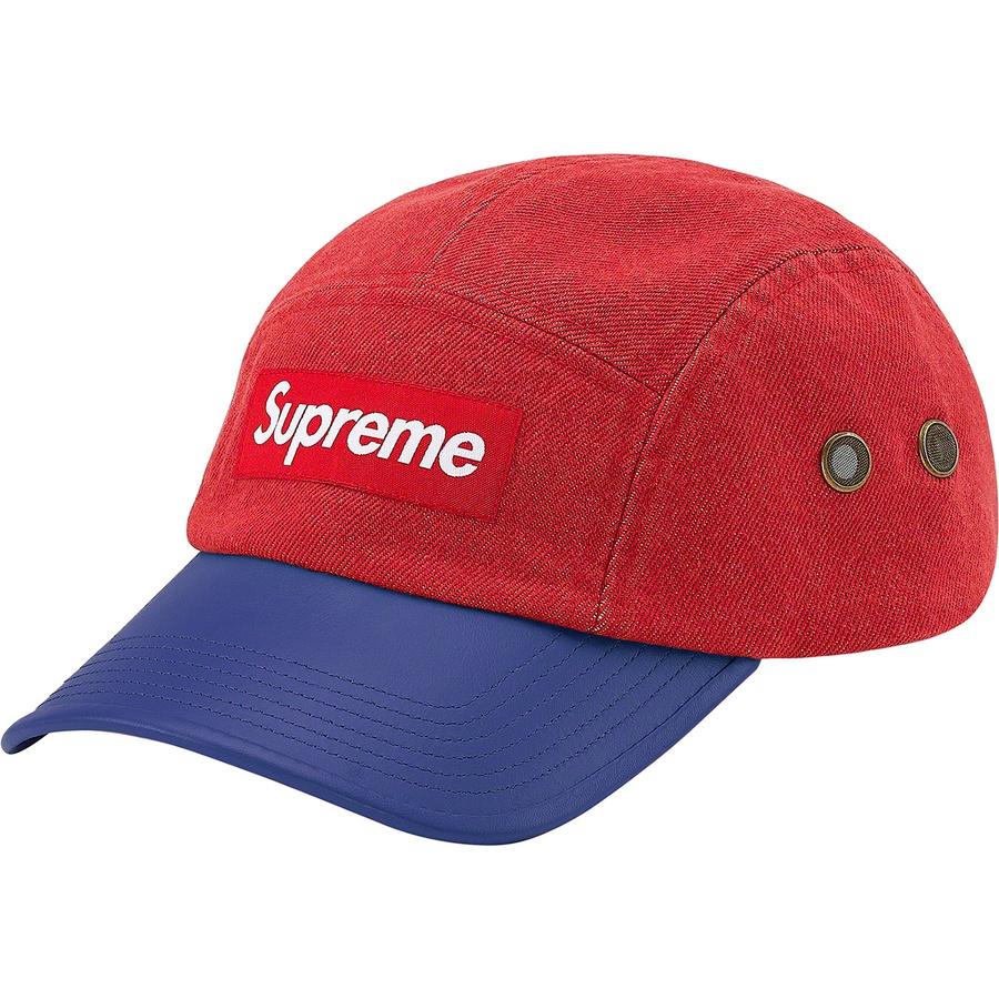 Supreme 2‑Tone Denim Camp Cap Red - Novelship