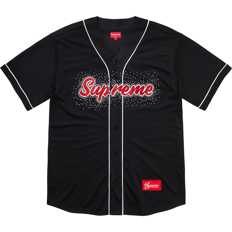 Supreme Rhinestone Baseball Jersey Black