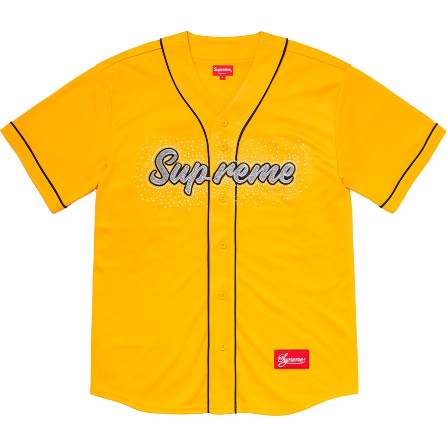Supreme Rhinestone Baseball Jersey Yellow - Novelship