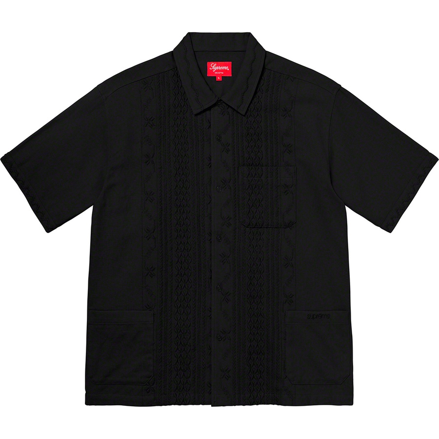 Supreme Embroidered S/S Shirt Black - Novelship