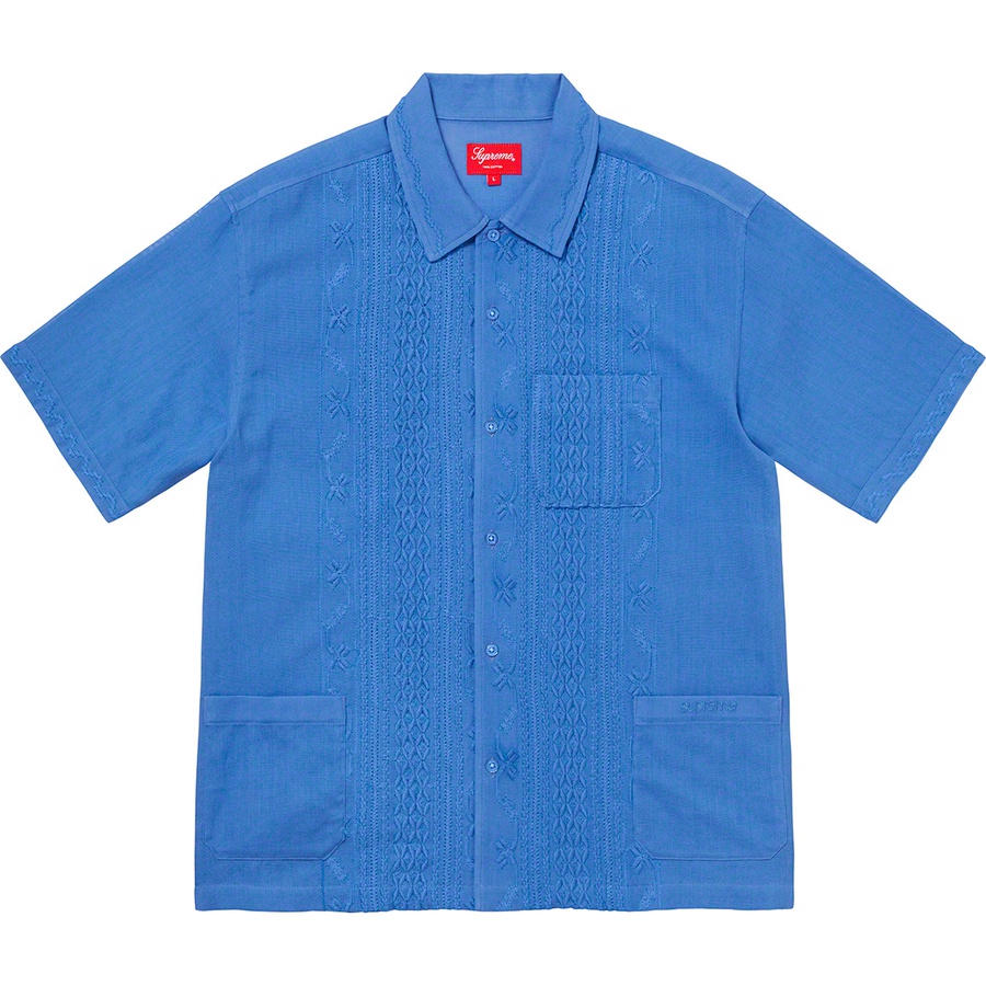 Supreme Embroidered S/S Shirt Light Blue - Novelship