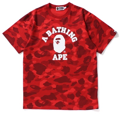 bape-color-camo-college-tee-red