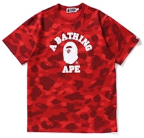 BAPE Color Camo College Tee Red BAPE Color Camo College Tee Red
