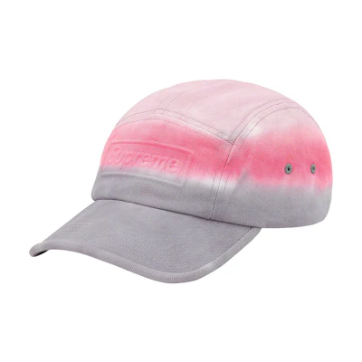 Supreme Embossed Denim Camp Cap Pink Dip Dye