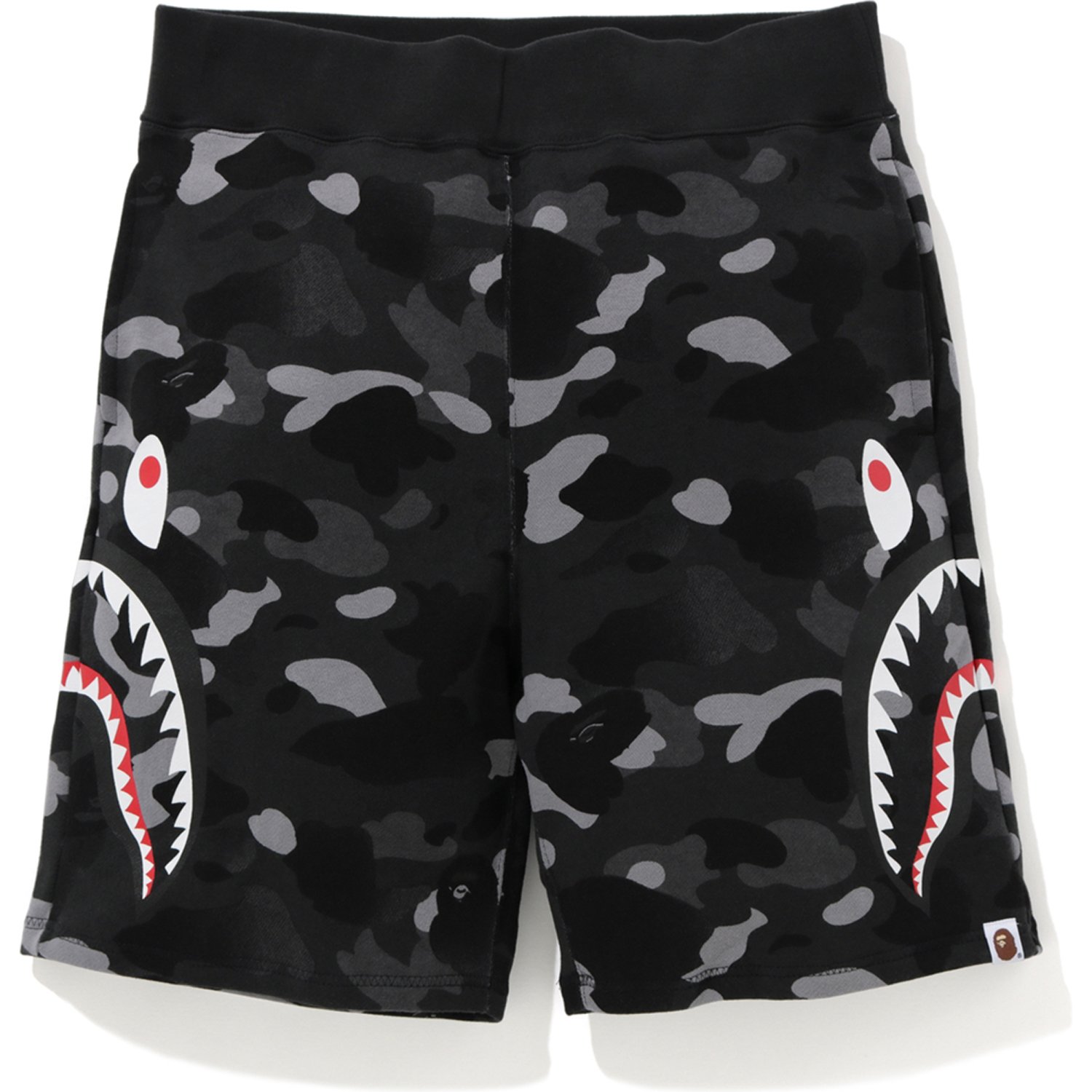 BAPE Gradation Camo Side Shark Sweat Shorts Black - Novelship