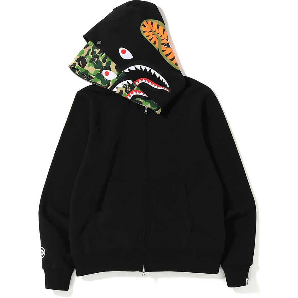 BAPE ABC Shark Full Zip Double Hoodie Black/Green - Novelship