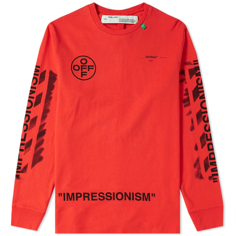 Off white red shop stencil t shirt