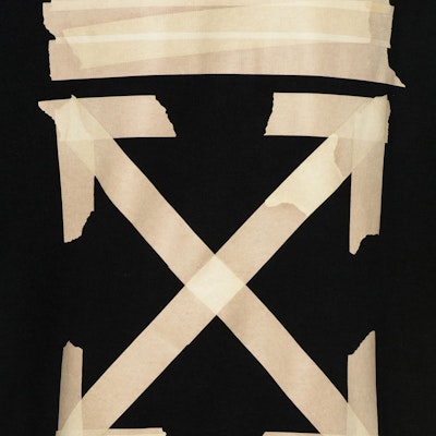 Off-White Tape Diag Arrows Hoodie Black/Beige Lookbook Off-White Tape Diag Arrows Hoodie Black/Beige