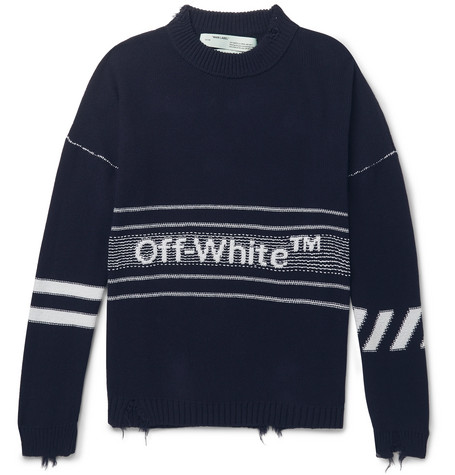 Off white intarsia clearance sweater