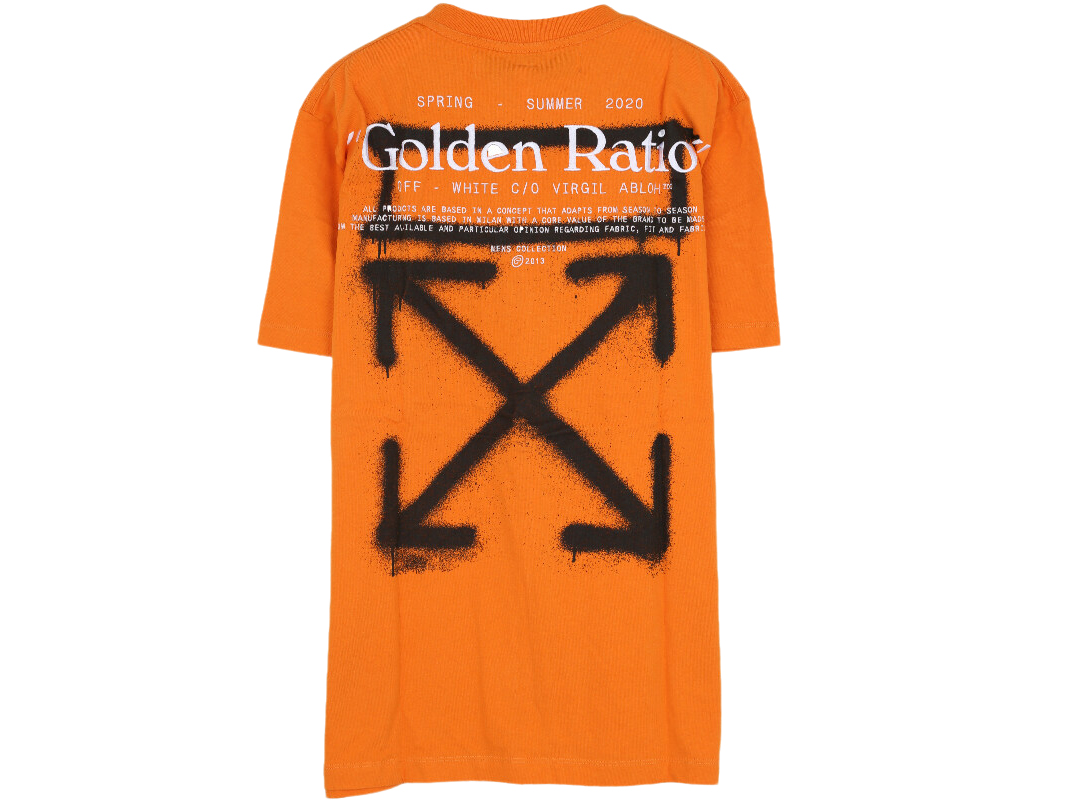 Off‑White Slim Fit Cartoon Golden Ratio Tee Orange