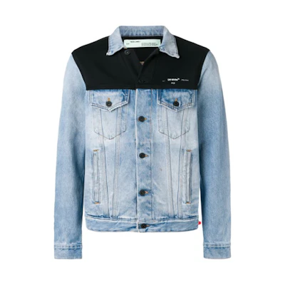 Off-White Contrasting Panel Denim Jacket