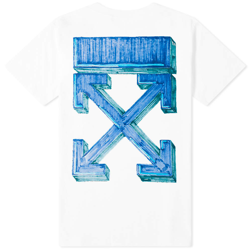 Order 오프화이트 마커 슬림 반팔티 (화이트/블루)
