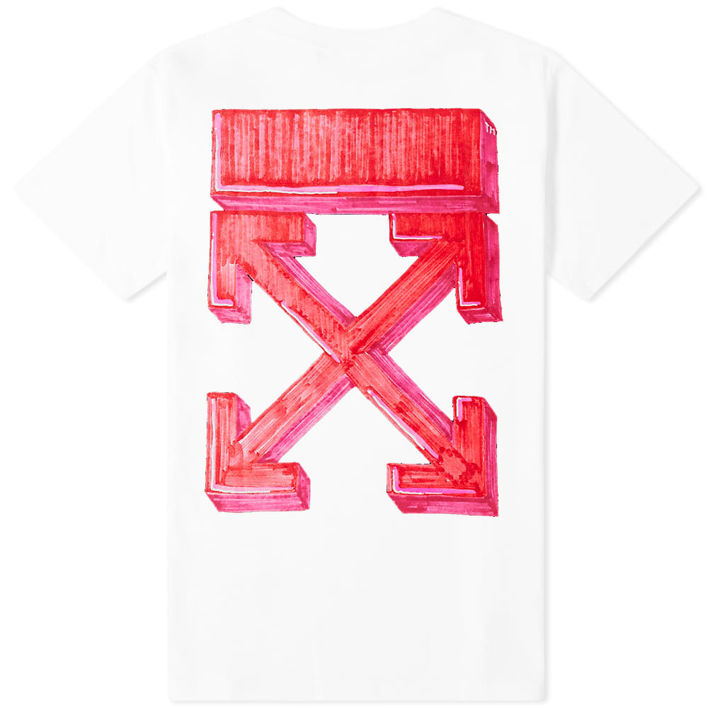 Off-White Marker Arrow Slim SS Tee White Red 圖 2