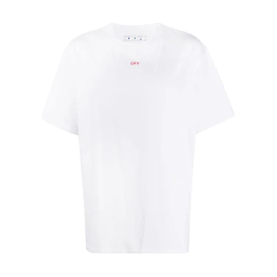 Off-White Stencil Arrow Oversized SS Tee White Red