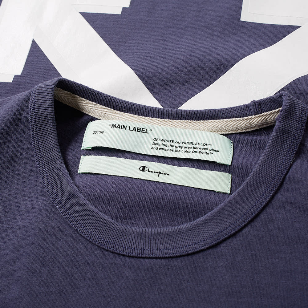 Off White x Champion Tee Navy Novelship