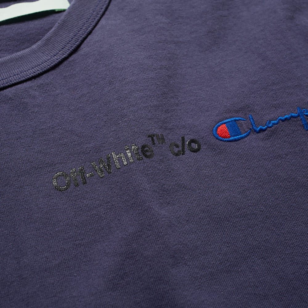 Off White x Champion Tee Navy Novelship